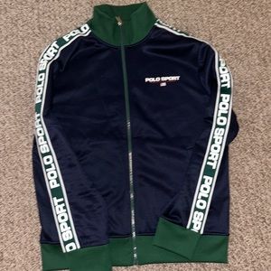 Blue & green polo jacket. Size medium